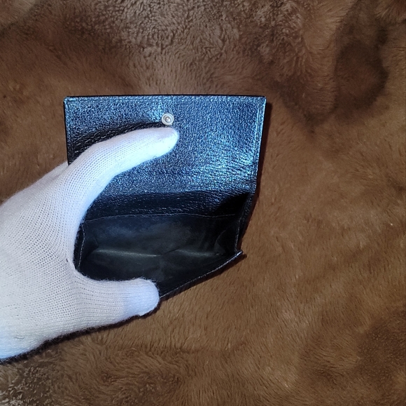 Gucci G Squared Logo Black Pebbled Leather Silver Clasp French Compact Wallet - Picture 11 of 16